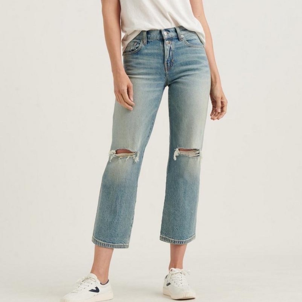 Lucky Brand Mid Rise Crop Wide Leg Jean 26